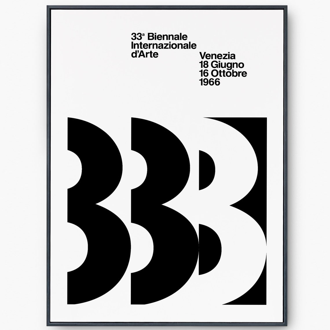Massimo Vignelli Venice Biennale 1966 Graphic 333 Art Poster