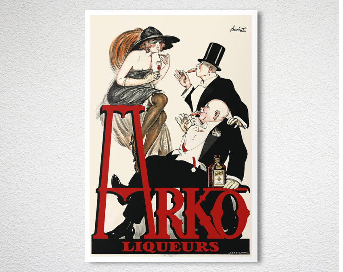 Arko Liqueurs Vintage French Cocktail Party Advertising Poster - Image 2