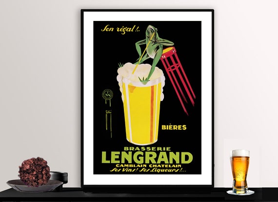 Brasserie Lengrand Vintage Fooddrink Poster Beverage Art Beer Poster Wall Decor Gift Idea