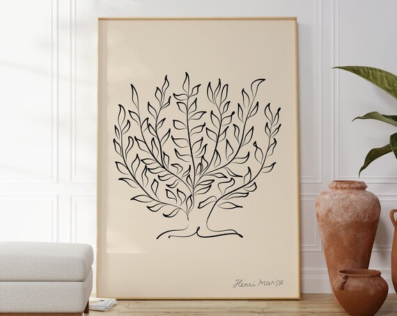 Matisse-Inspired Minimalist Tree Art Print Poster
