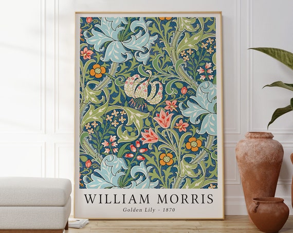 William Morris Golden Lily, Vintage Floral Art Print