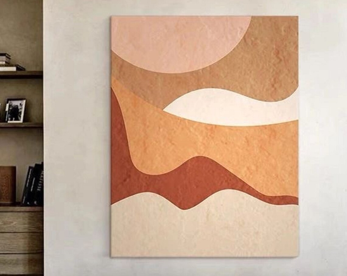 Terracotta Desert Dunes Layered Abstract Earth Tone Art Poster