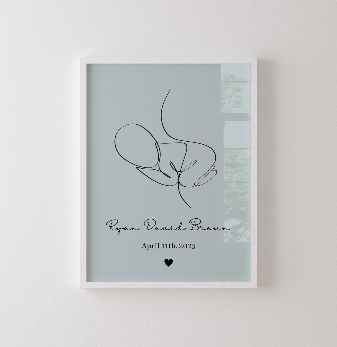 Custom Baby Birth Line Art Newborn Keepsake Name Date Nursery Poster - Image 7