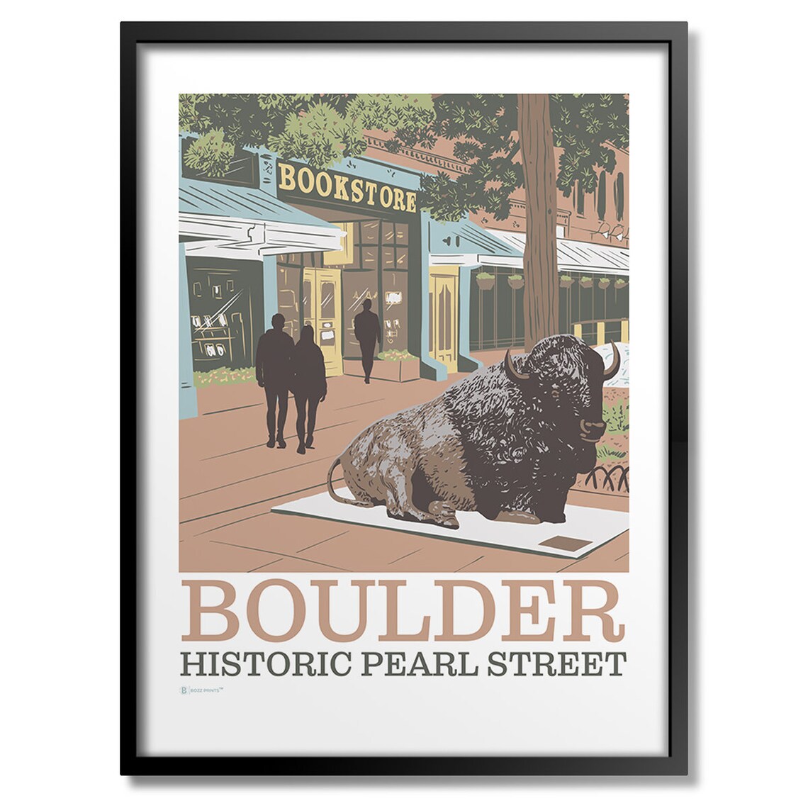 Boulder Pearl Street Travel Poster