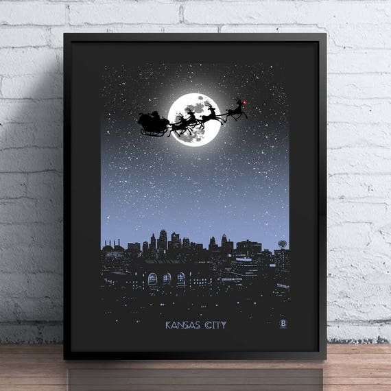 Kansas City Holiday Moon Print