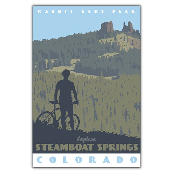 Steamboat Springs Rabbit Ears Peak Travel Poster