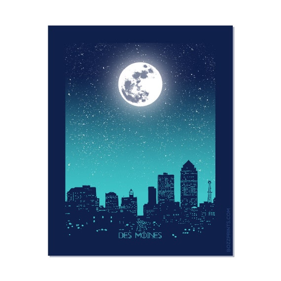 Des Moines Moon Magnetsticker