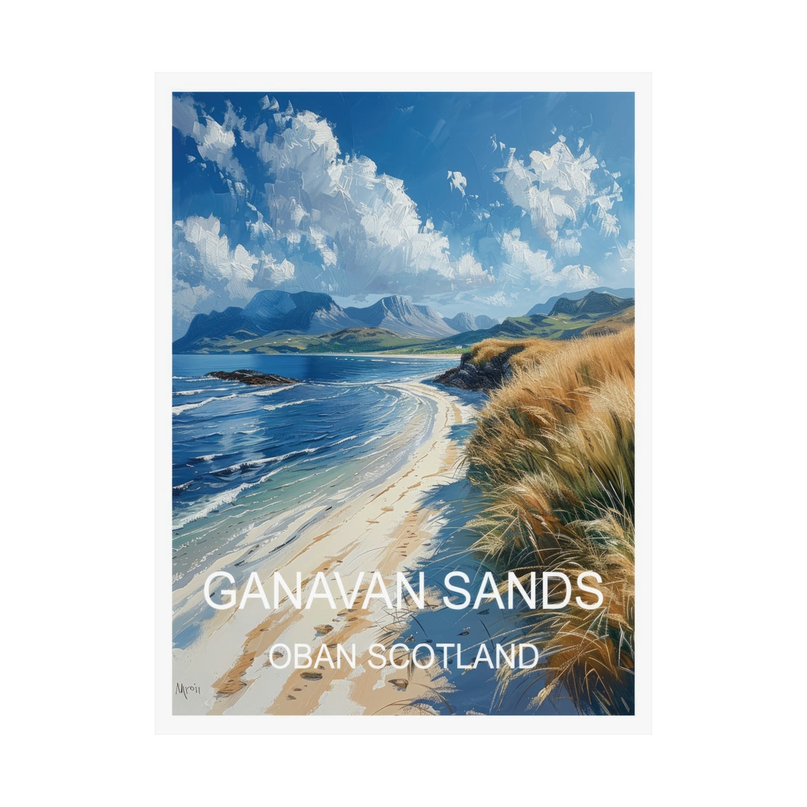 Ganavan Sands Oban Scotland Beach Dunes Coastal Travel Poster - Image 3