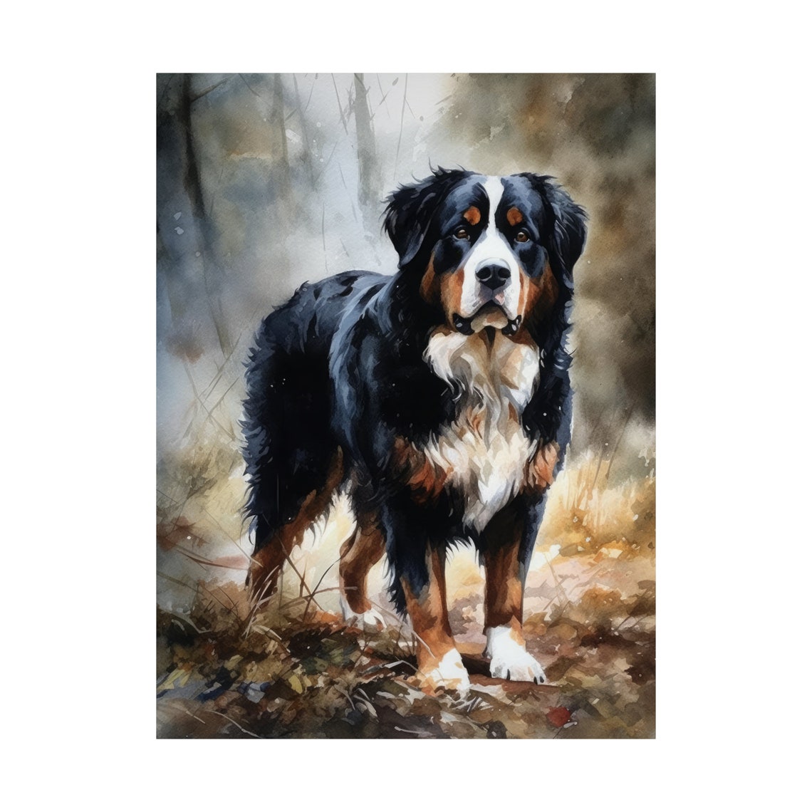 Bernese Mountain Dog Art Print Dog Wall Art Animal Art Print Animal Art Poster Dog Lover Gift Colorful Animal Wall Art Cool Dog Art - Image 4