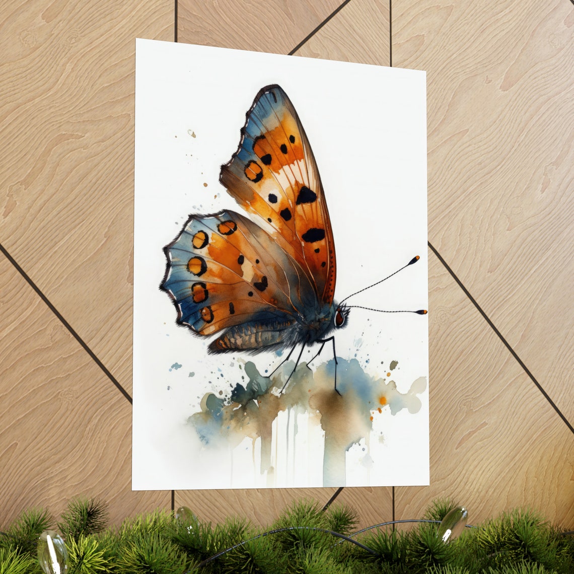Small Copper Butterfly Art Print Butterfly Home Dcor Watercolor Butterfly Painting Insect Wall Art Nature Lover Butterflies Artwork - Image 2