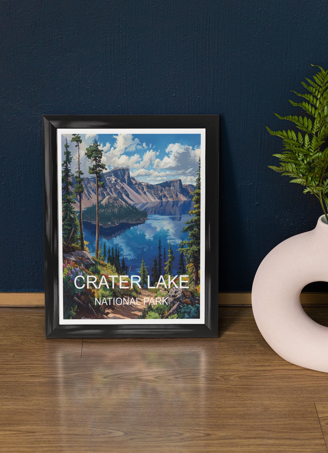 Crater Lake National Park Blue Lake Wizard Island View Poster