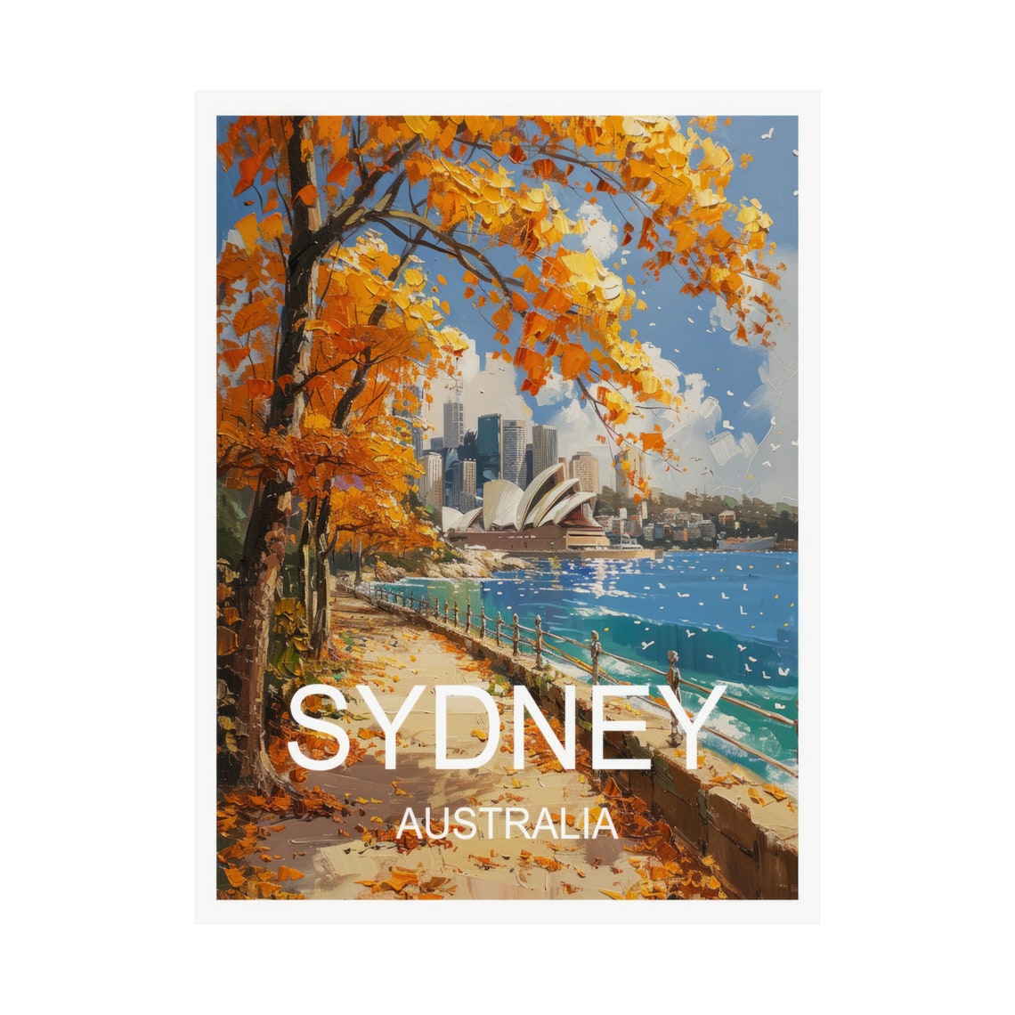 Sydney Australia Travel Poster Landscape Poster Art Travel Art Travel Art Poster Travel Wall Art Travel Artwork Australia Art Print - Image 3