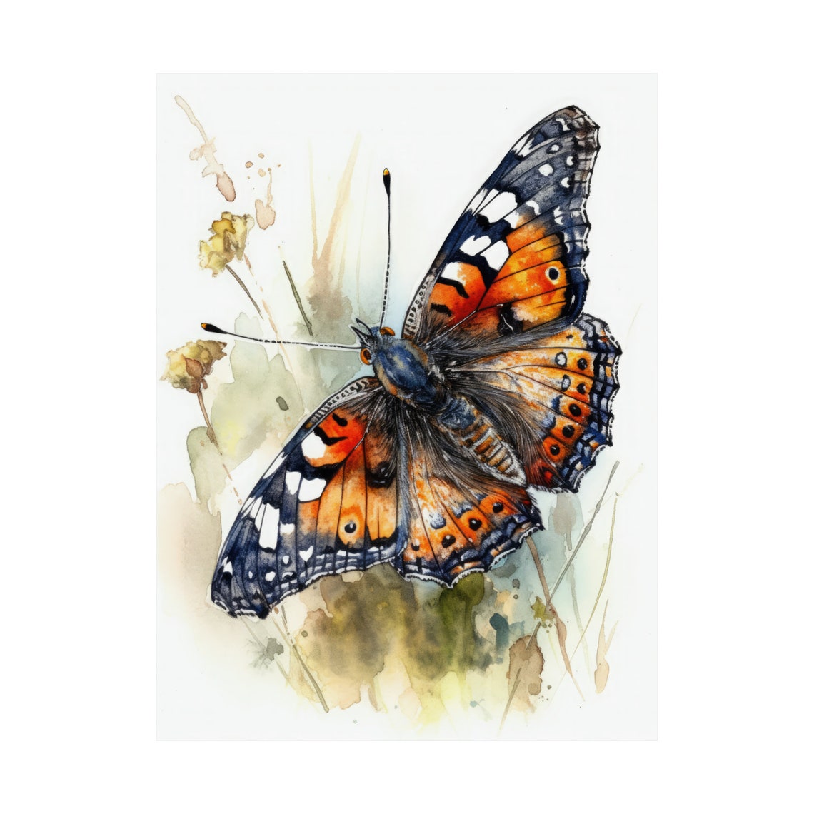 Phaon Crescent Butterfly Art Print Butterfly Home Dcor Watercolor Butterfly Painting Insect Wall Art Nature Lover Butterflies Artwork - Image 4
