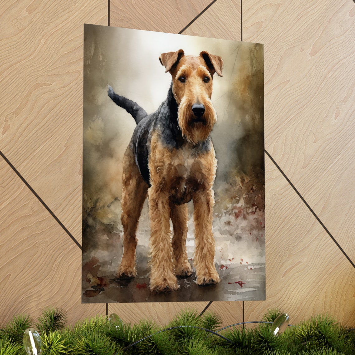 Airedale Terrier Dog Art Print Dog Wall Art Animal Art Print Animal Art Poster Dog Lover Gift Colorful Animal Wall Art Cool Dog Art - Image 2