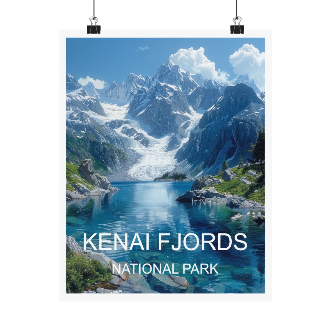 Kenai Fjords National Park Glacier Fjord Mountain View Poster - Image 4