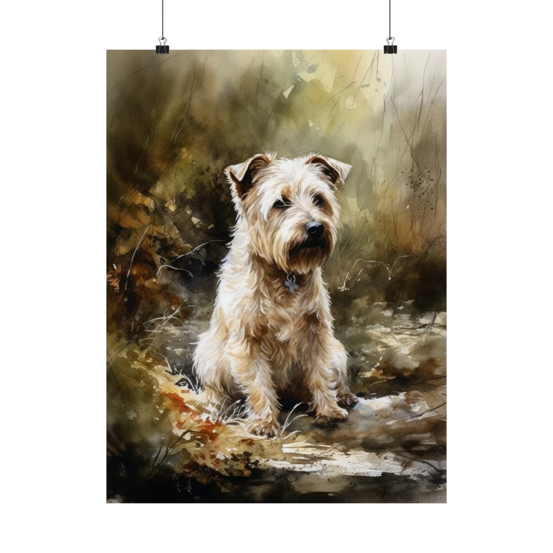 Glen Of Imaal Terrier Watercolor Autumn Forest Portrait Dog Poster - Image 5
