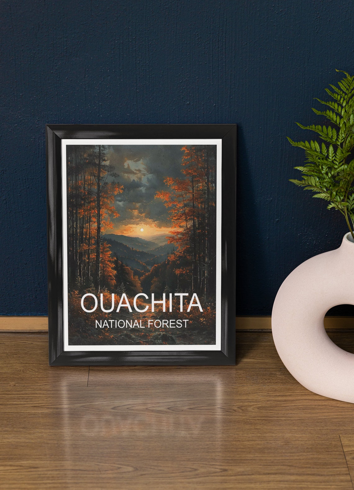 Ouachita National Forest Sunset Over Rolling Hills Autumn Trees Poster