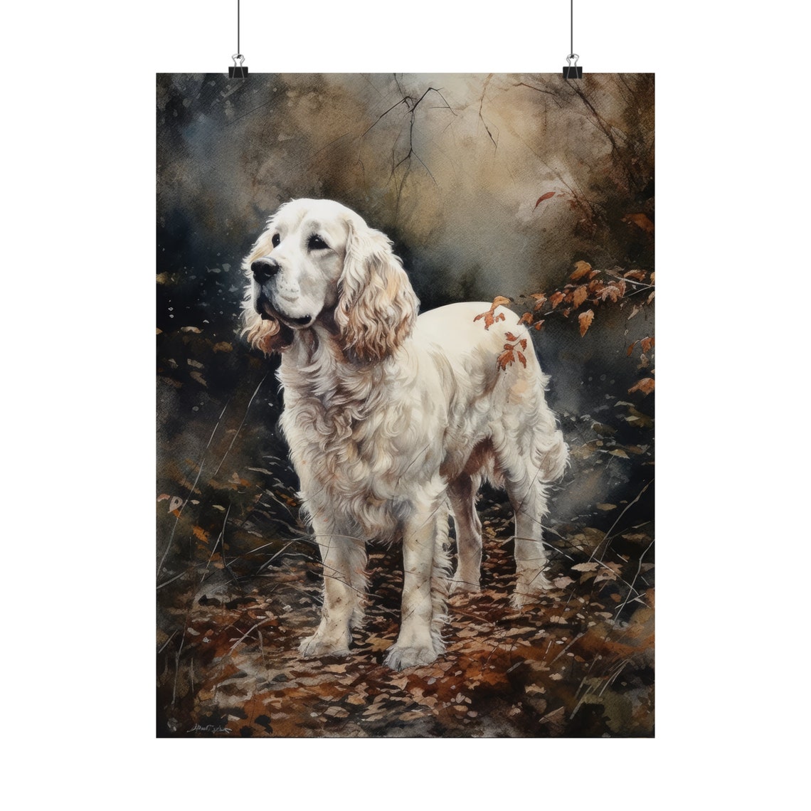 Clumber Spaniel Dog Art Print Dog Wall Art Animal Art Print Animal Art Poster Dog Lover Gift Colorful Animal Wall Art Cool Dog Art - Image 5