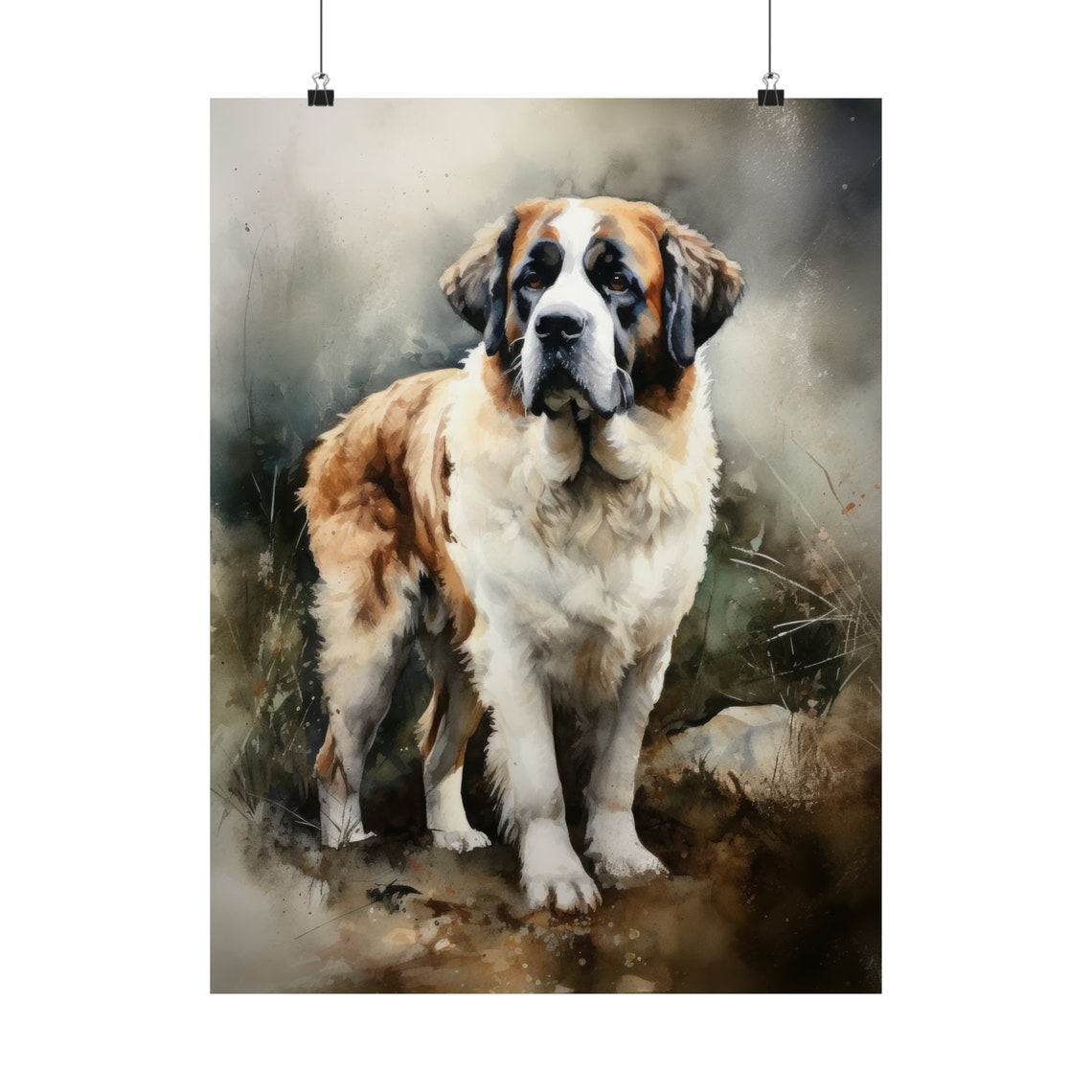 St Bernard Dog Art Print Dog Wall Art Animal Art Print Animal Art Poster Dog Lover Gift Colorful Animal Wall Art Cool Dog Art - Image 5
