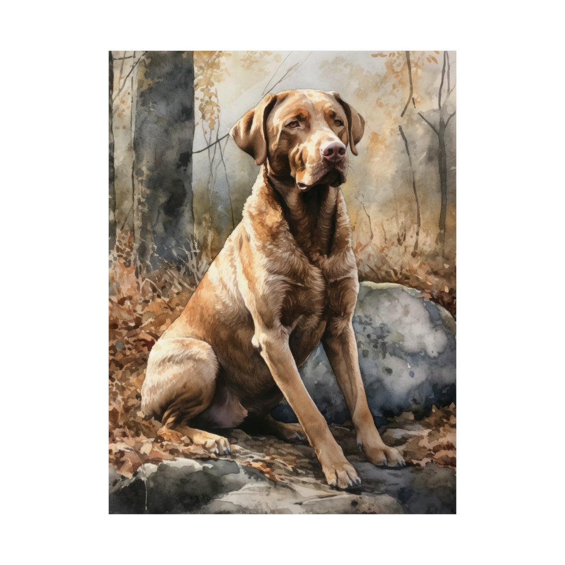 Chesapeake Bay Retriever Dog Art Print Dog Wall Art Animal Art Print Animal Art Poster Dog Lover Gift Colorful Animal Wall Art - Image 4