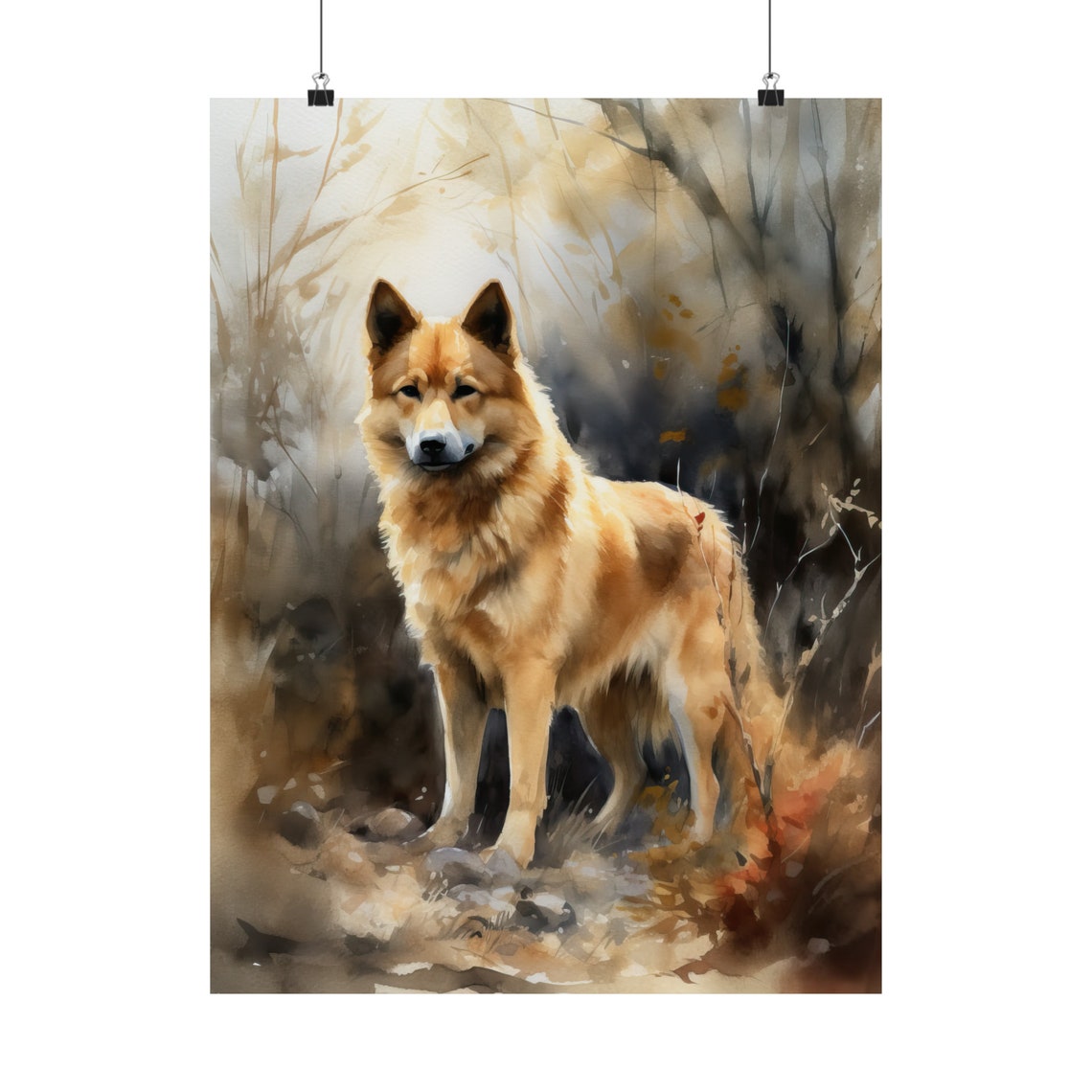 Finnish Spitz Dog Art Print Dog Wall Art Animal Art Print Animal Art Poster Dog Lover Gift Colorful Animal Wall Art Cool Dog Art - Image 5