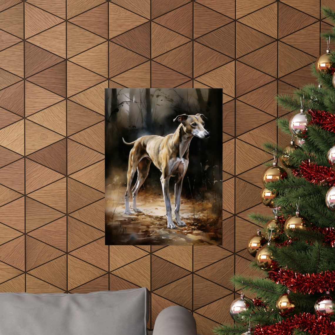 English Greyhound Dog Art Print Dog Wall Art Animal Art Print Animal Art Poster Dog Lover Gift Colorful Animal Wall Art Cool Dog Art - Image 3