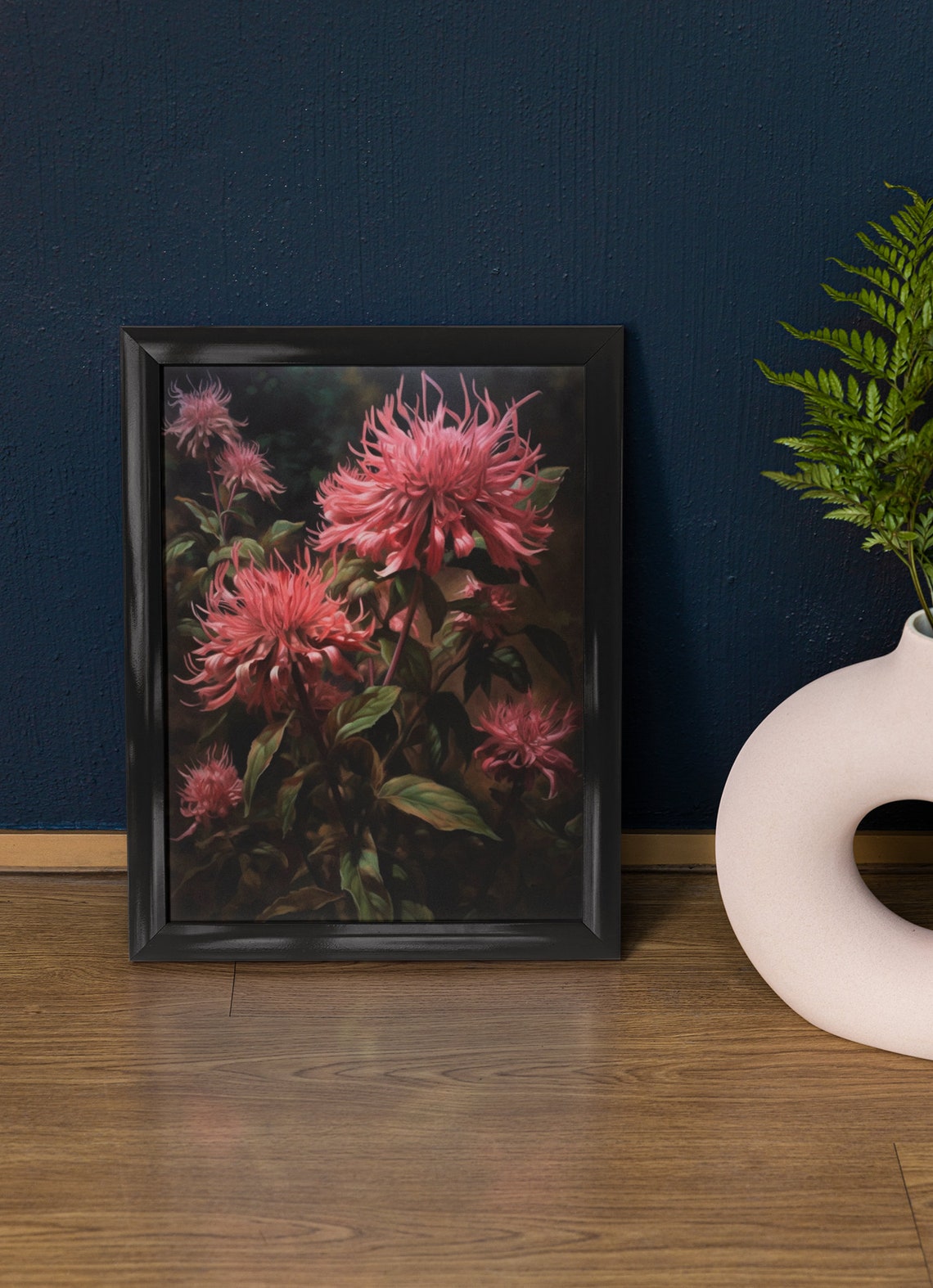 Pink Bee Balm Flower Art Print Flower Painting Flower Dcor Floral Art Print Floral Wall Art Painting Floral Artwork Botanical Print