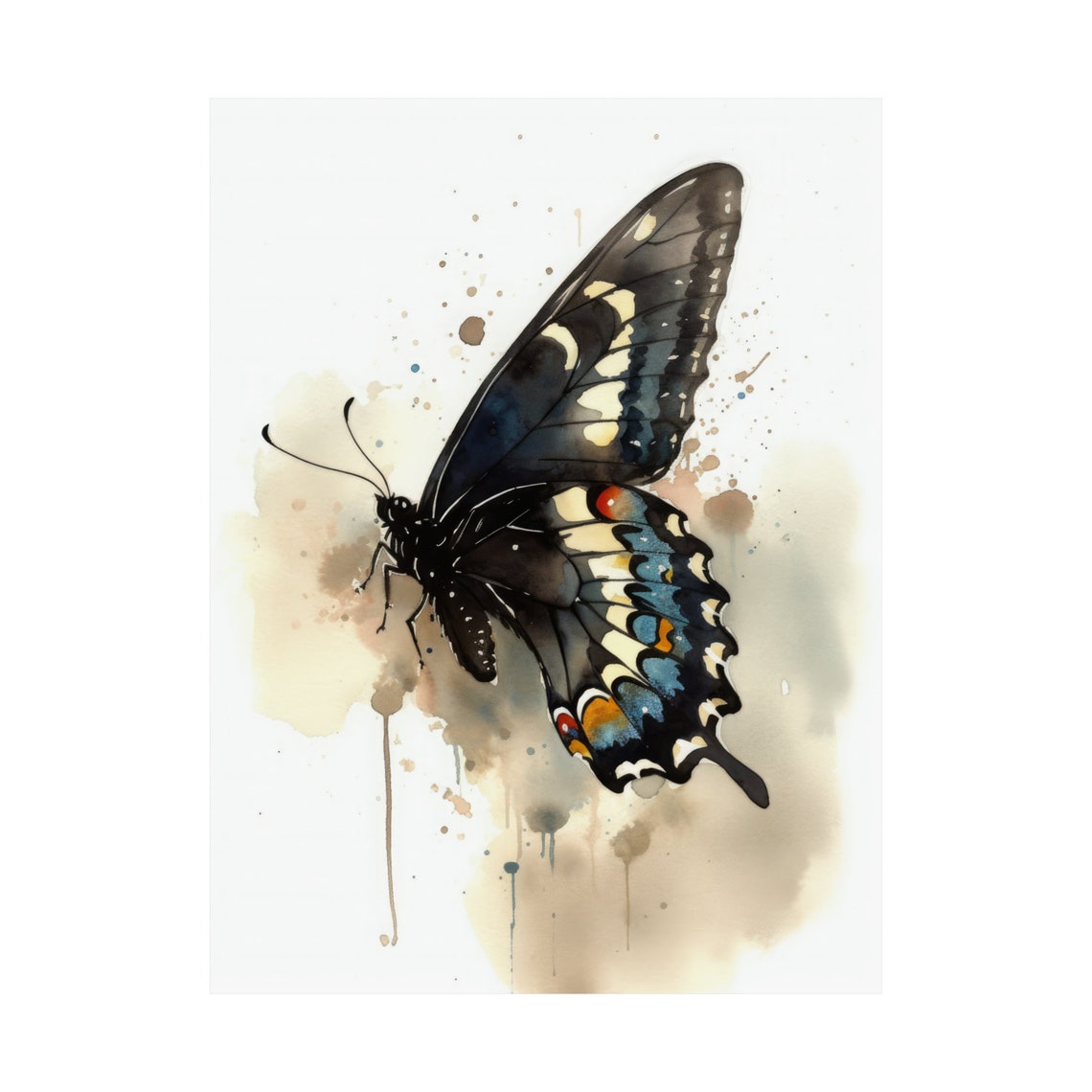 Swallowtail Butterfly Art Print Butterfly Home Dcor Watercolor Butterfly Painting Insect Wall Art Nature Lover Butterflies Artwork - Image 4
