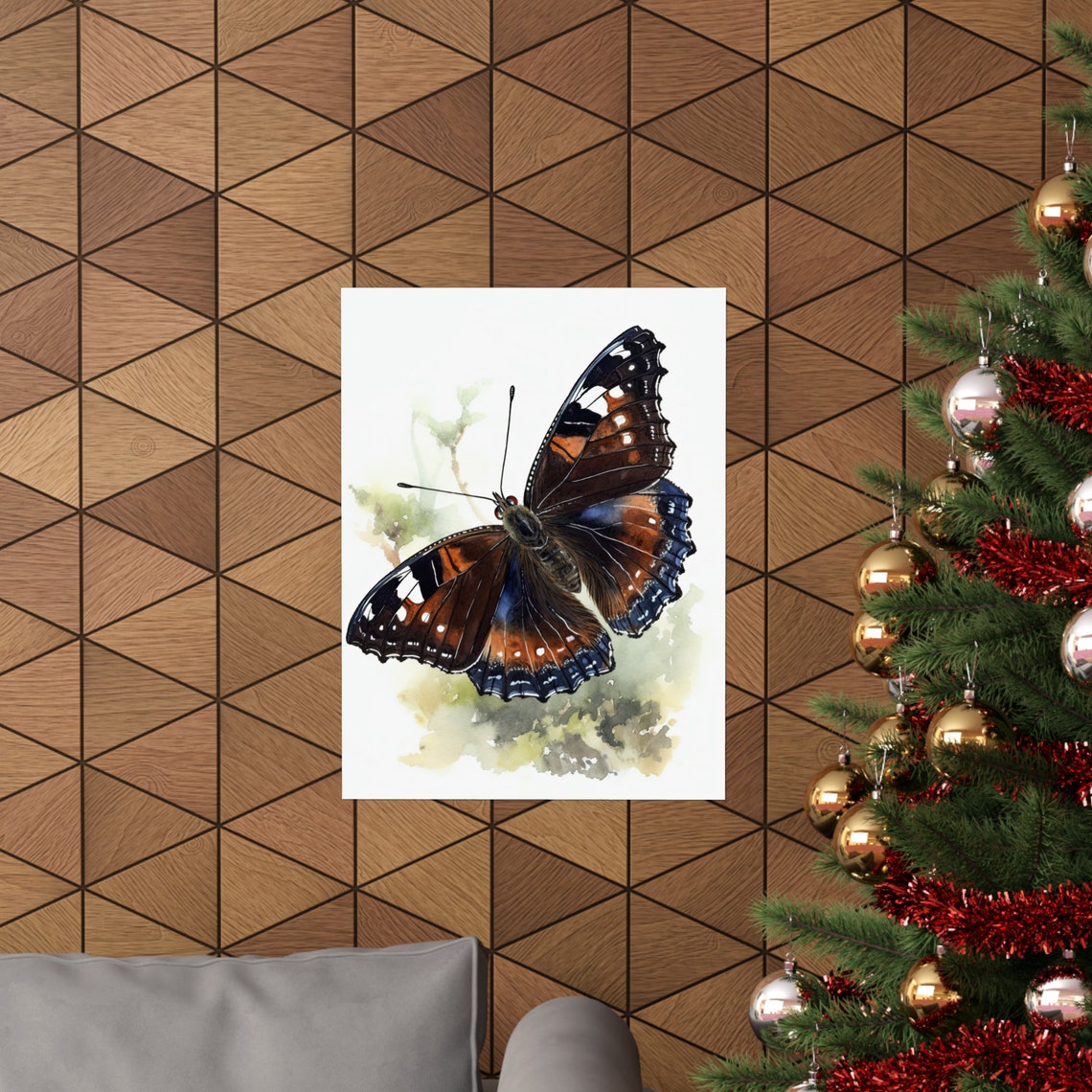 Mourning Cloak Butterfly Art Print Butterfly Home Dcor Watercolor Butterfly Painting Insect Wall Art Nature Lover Butterflies Artwork - Image 3