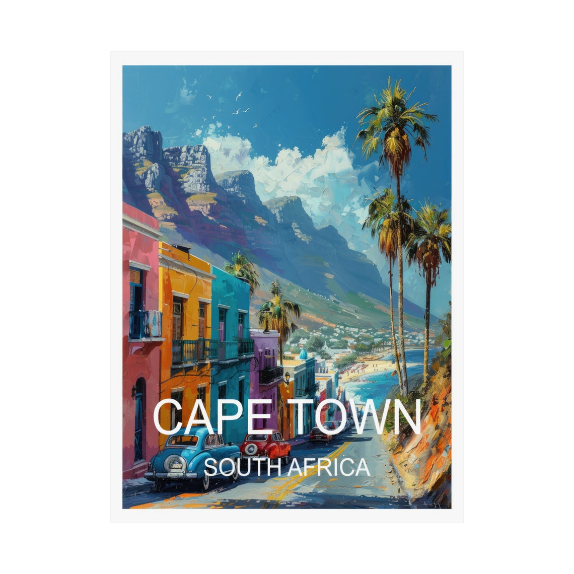 Cape Town South Africa Bo Kaap Street Table Mountain Travel Poster - Image 3