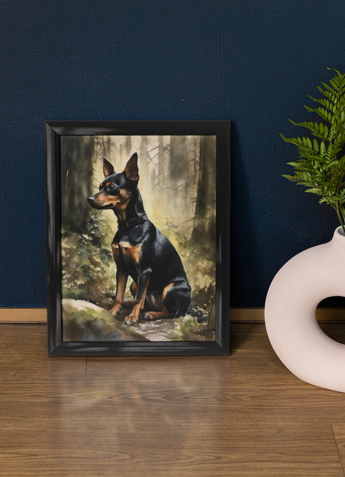 Miniature Pinscher Dog Art Print Dog Wall Art Animal Art Print Animal Art Poster Dog Lover Gift Colorful Animal Wall Art Cool Dog Art