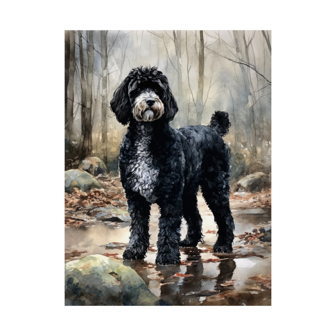 Portuguese Water Dog Art Print Dog Wall Art Animal Art Print Animal Art Poster Dog Lover Gift Colorful Animal Wall Art Cool Dog Art - Image 4