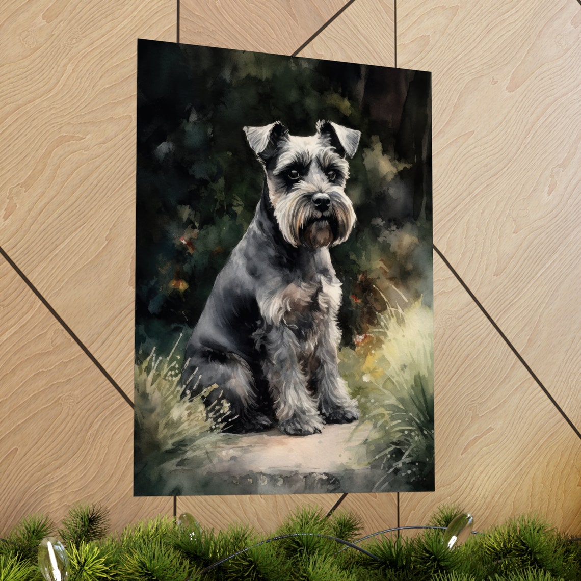 Miniature Schnauzer Dog Art Print Dog Wall Art Animal Art Print Animal Art Poster Dog Lover Gift Colorful Animal Wall Art Cool Dog Art - Image 2