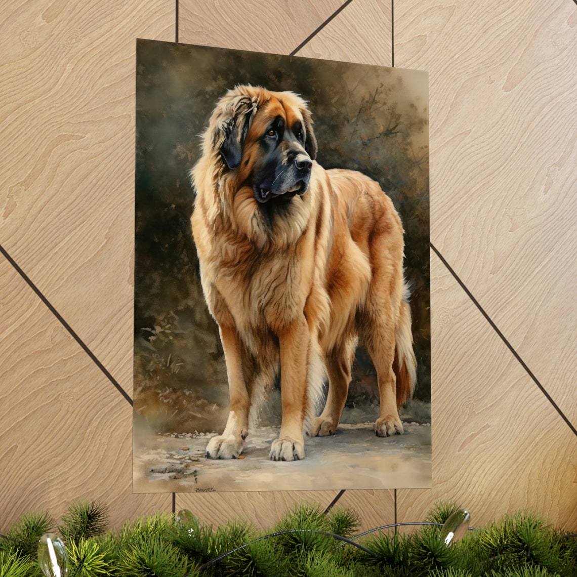 Leonberger Dog Art Print Dog Wall Art Animal Art Print Animal Art Poster Dog Lover Gift Colorful Animal Wall Art Cool Dog Art - Image 2