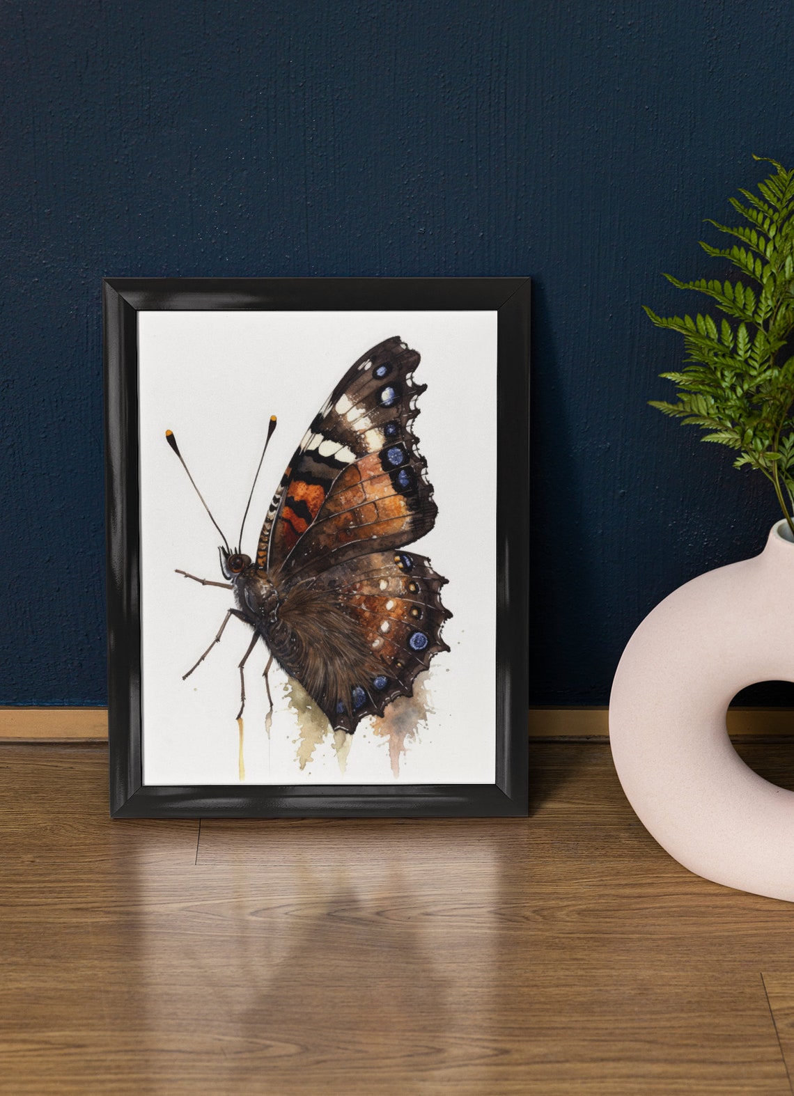 Mourning Cloak Butterfly Art Print Butterfly Home Dcor Watercolor Butterfly Painting Insect Wall Art Nature Lover Butterflies Artwork