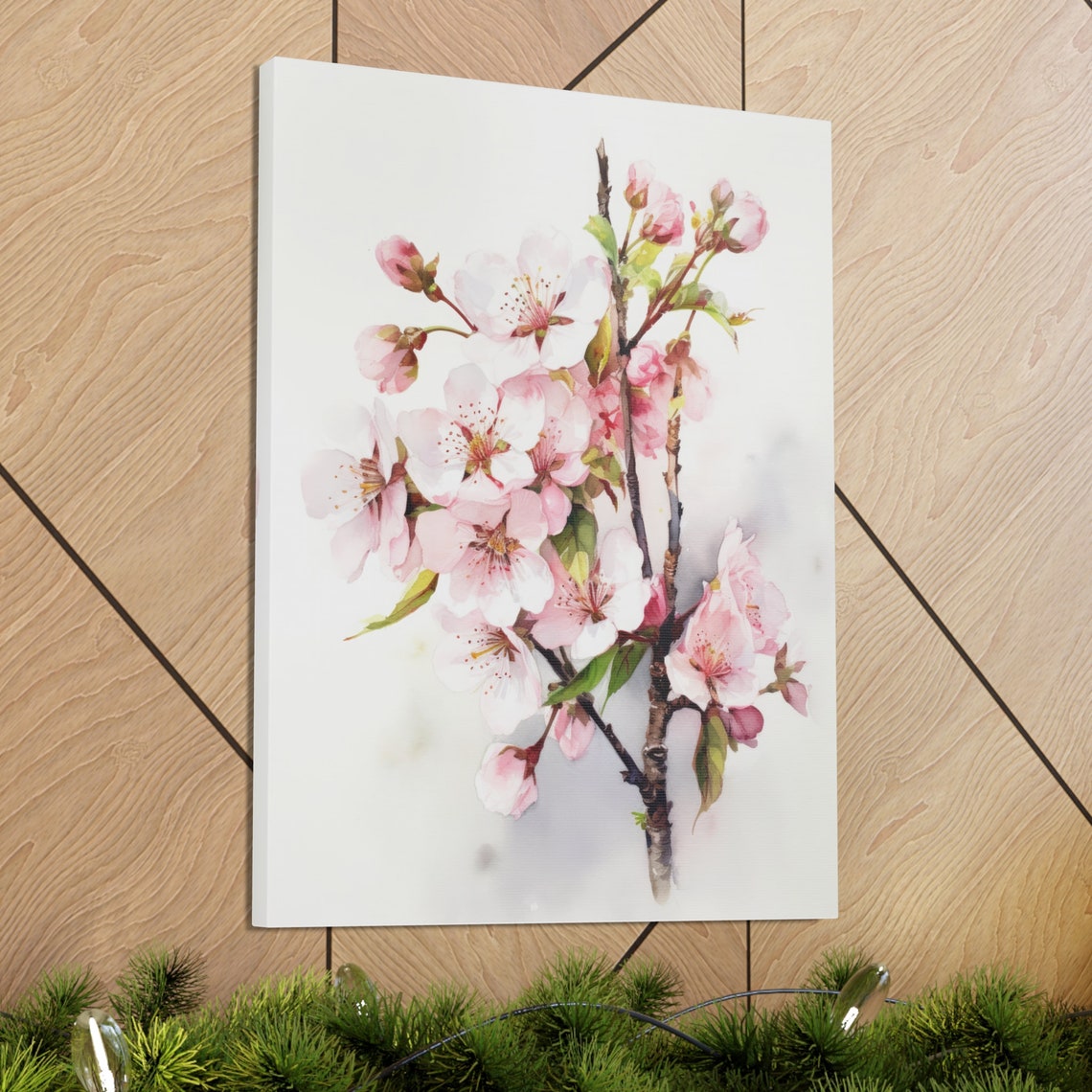 Cherry Blossom Branch Watercolor Botanical Pink Floral Poster - Image 3