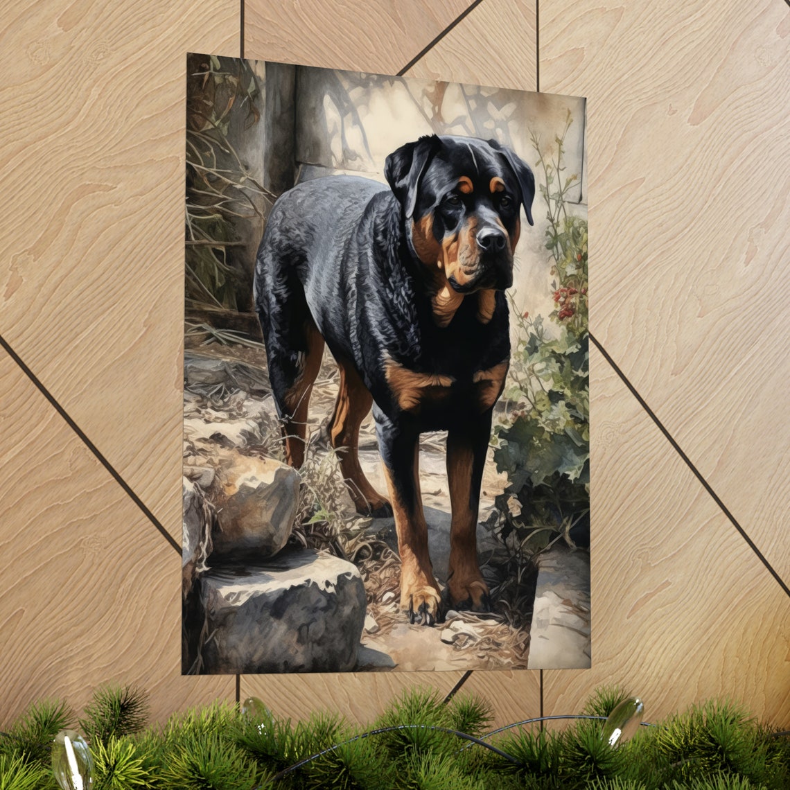 Rottweiler Dog Art Print Dog Wall Art Animal Art Print Animal Art Poster Dog Lover Gift Colorful Animal Wall Art Cool Dog Art - Image 2