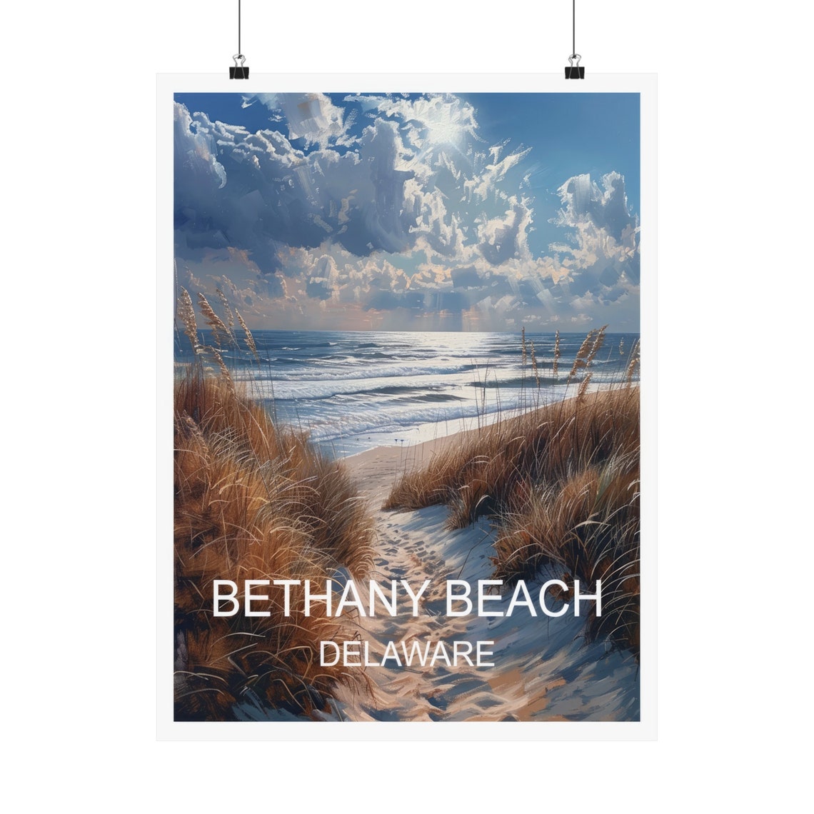 Bethany Beach Delaware Dune Path Ocean Waves Coastal Travel Poster - Image 5