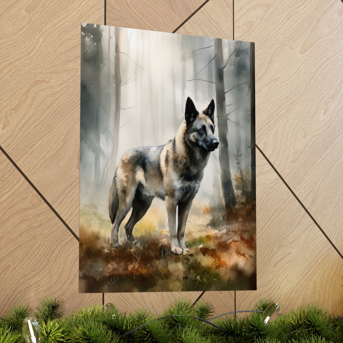 Norwegian Elkhound Dog Art Print Dog Wall Art Animal Art Print Animal Art Poster Dog Lover Gift Colorful Animal Wall Art Cool Dog Art - Image 2