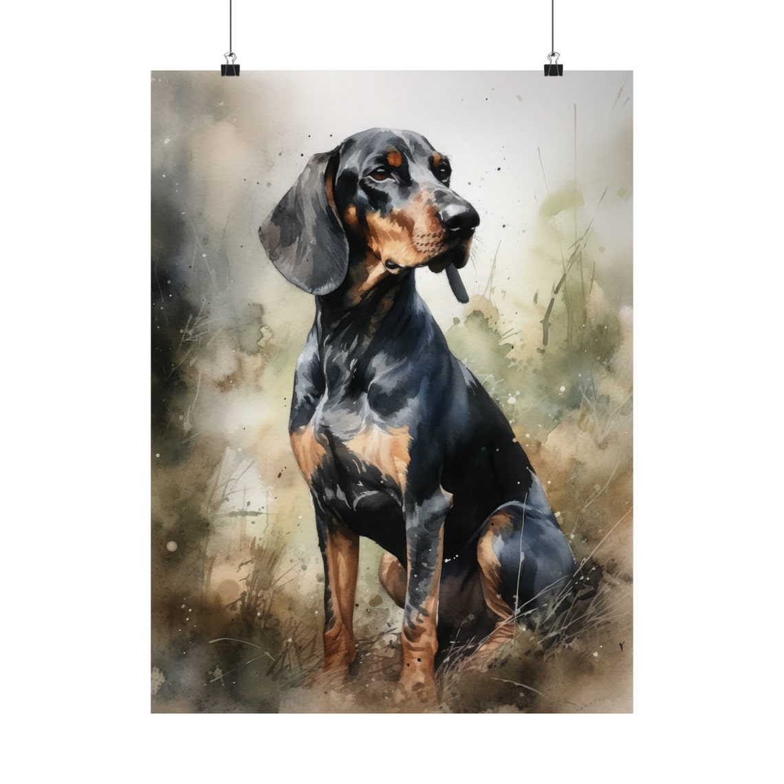 Black And Tan Coonhound Dog Art Print Dog Wall Art Animal Art Print Animal Art Poster Dog Lover Gift Colorful Animal Wall Art Cool Dog - Image 5