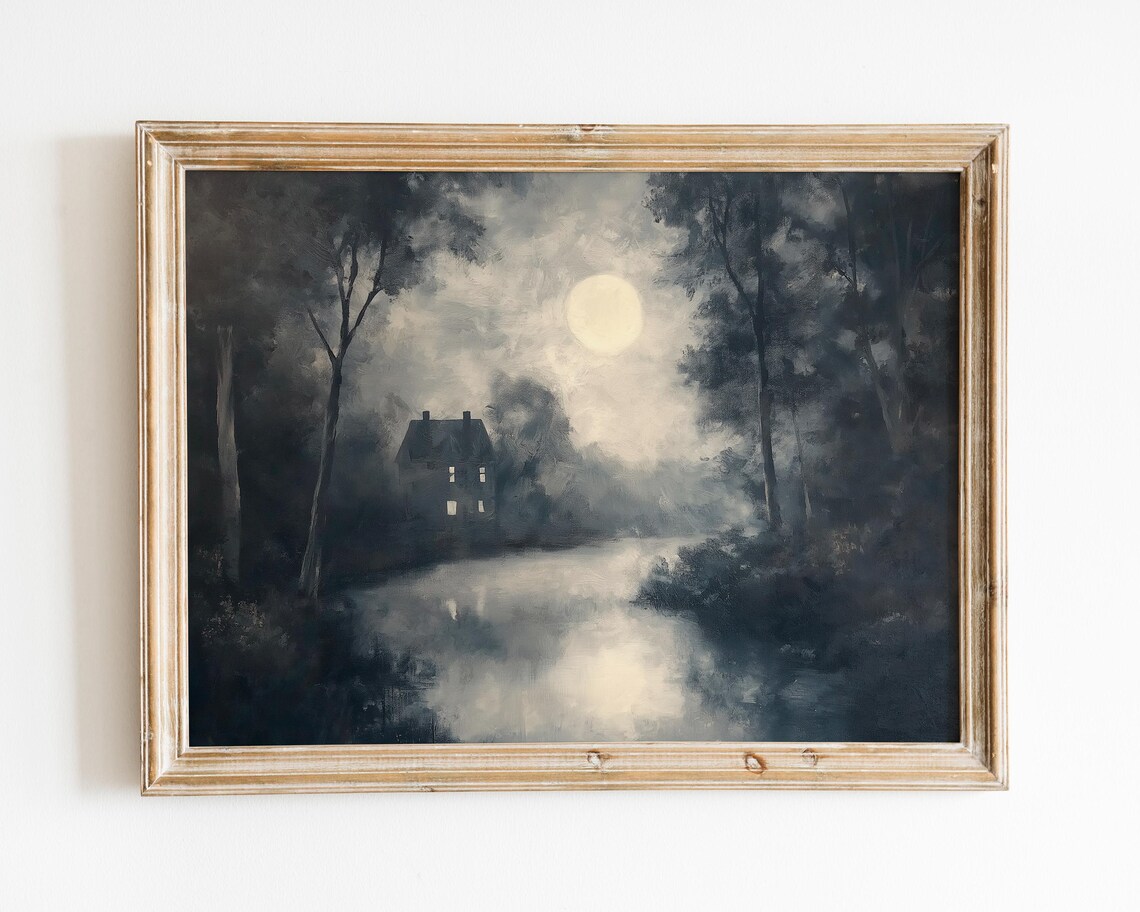 Antique Moody Charcoal Tree Sketch Poster