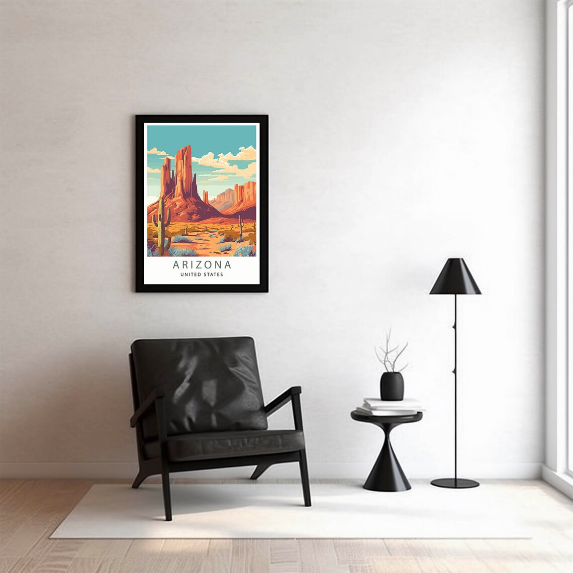 Arizona Minimalist Travel Poster Art Print - Image 2