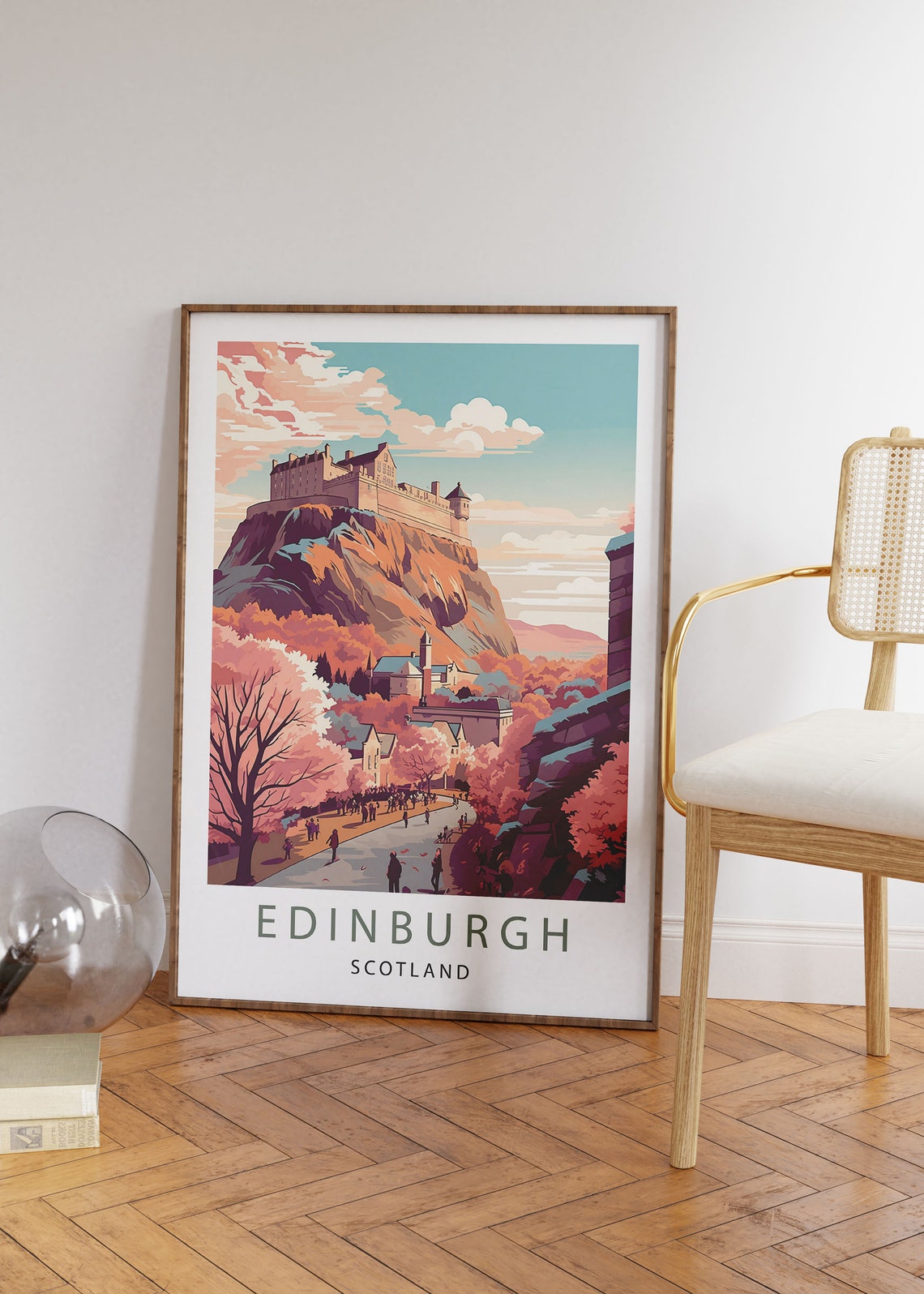 Edinburgh Scotland Poster of the Castle on the Rock in Autumn Colors - Image 4