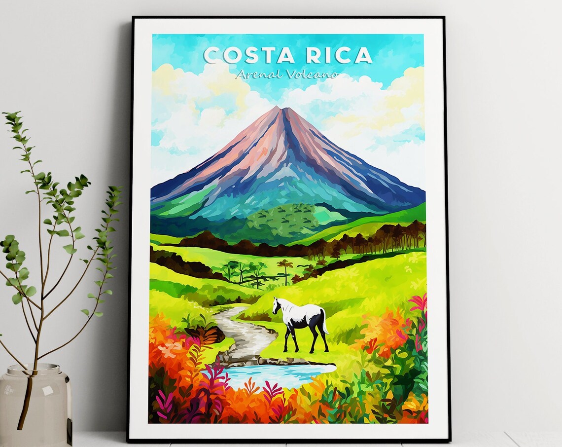 Arenal Volcano National Park Travel Poster, Costa Rica