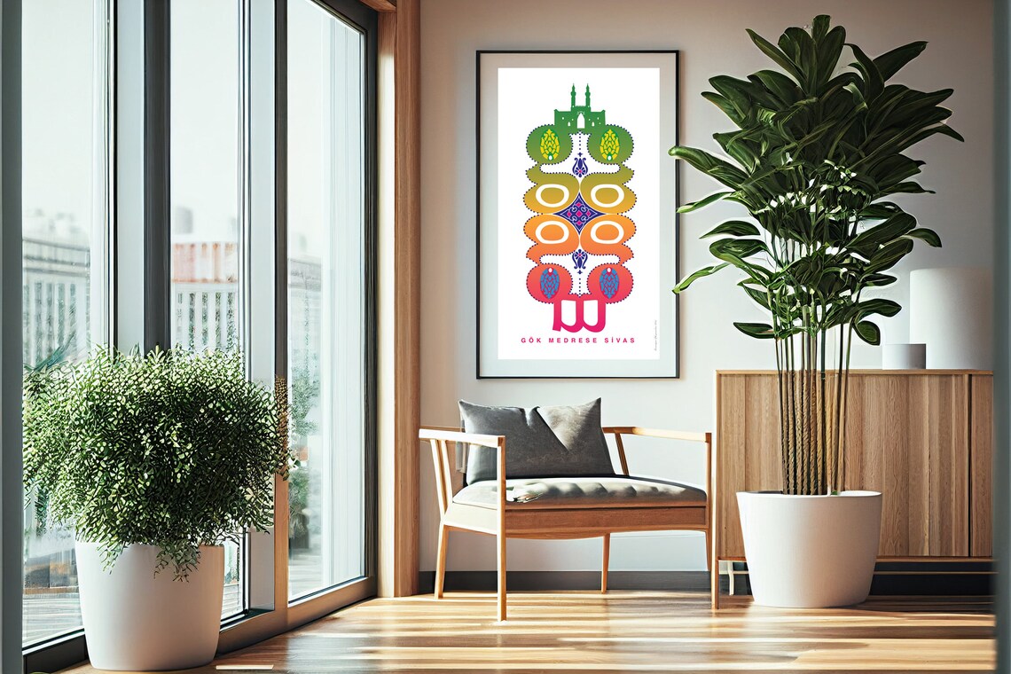 Colourful Geometric Islamic Decor, Poster Print - Image 2