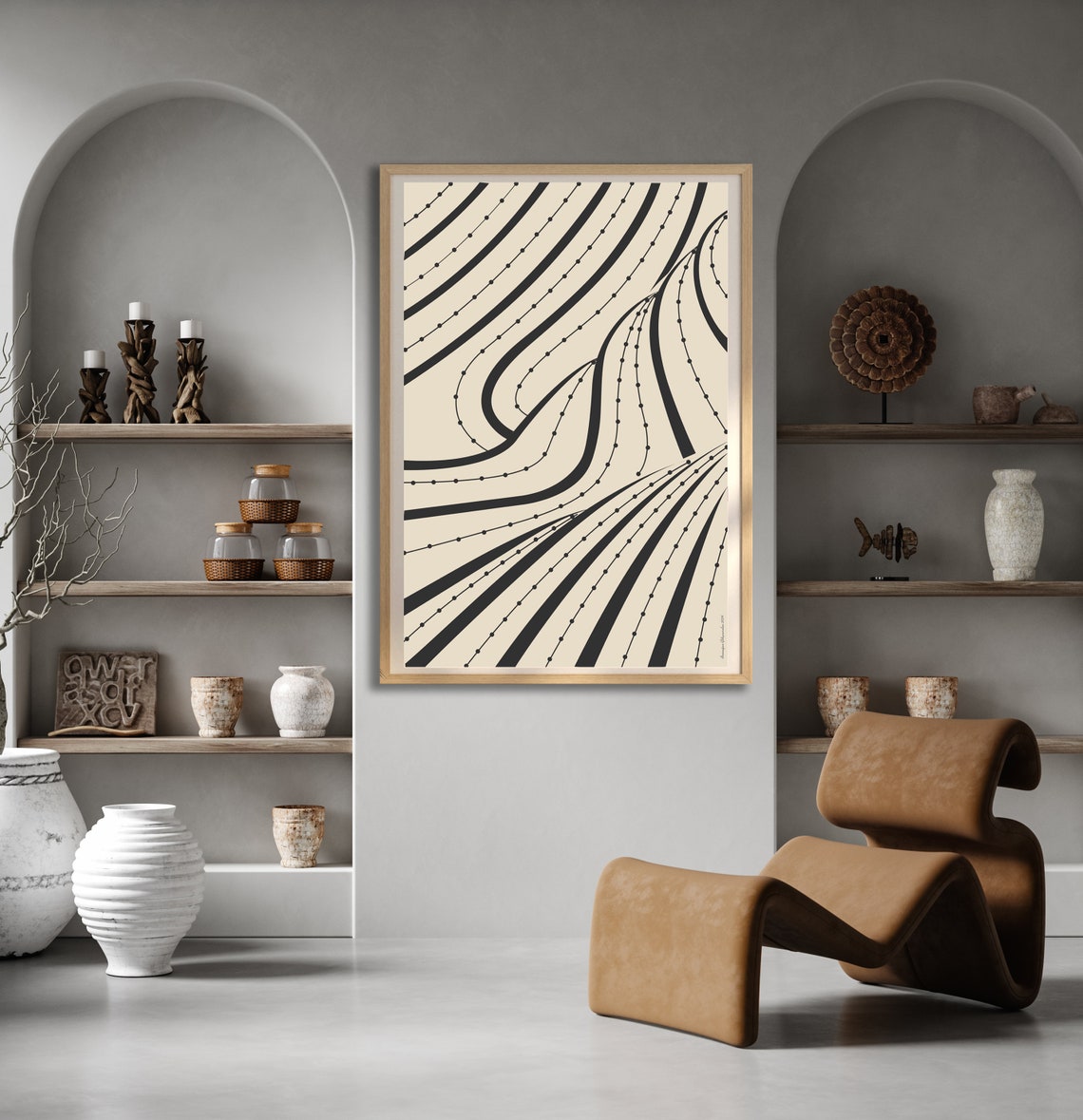 Curved Line Boho Geometric Wall Art - Image 2