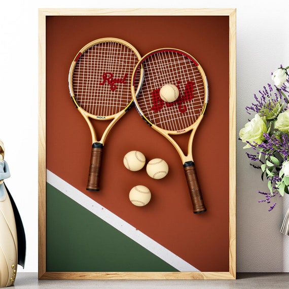 Tennis Wall Art Trendy Art Prints Rackets Wall Decor Tennis Poster Retro Wall Art Tennis Racket Wall Art Sports Prints Print