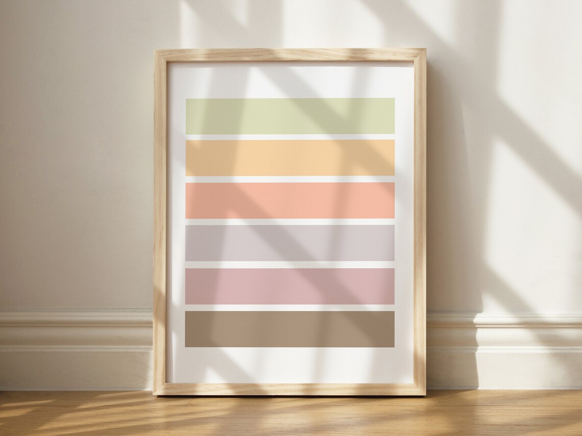Beach Color Palette Boho Art Print, Living Room Decor