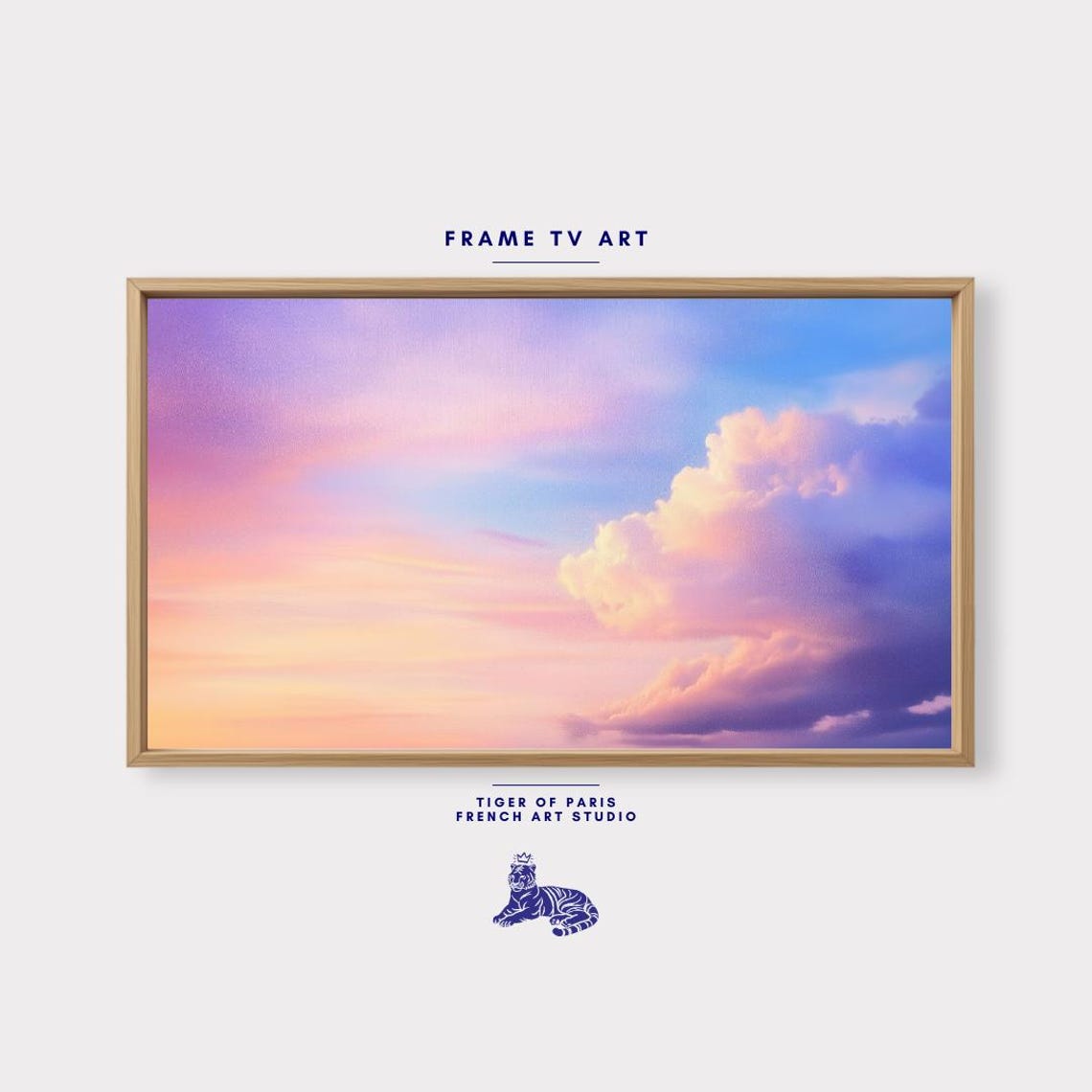 Dreamy Pastel Sunset Sky Pink Purple Clouds Serene Abstract Wall Art