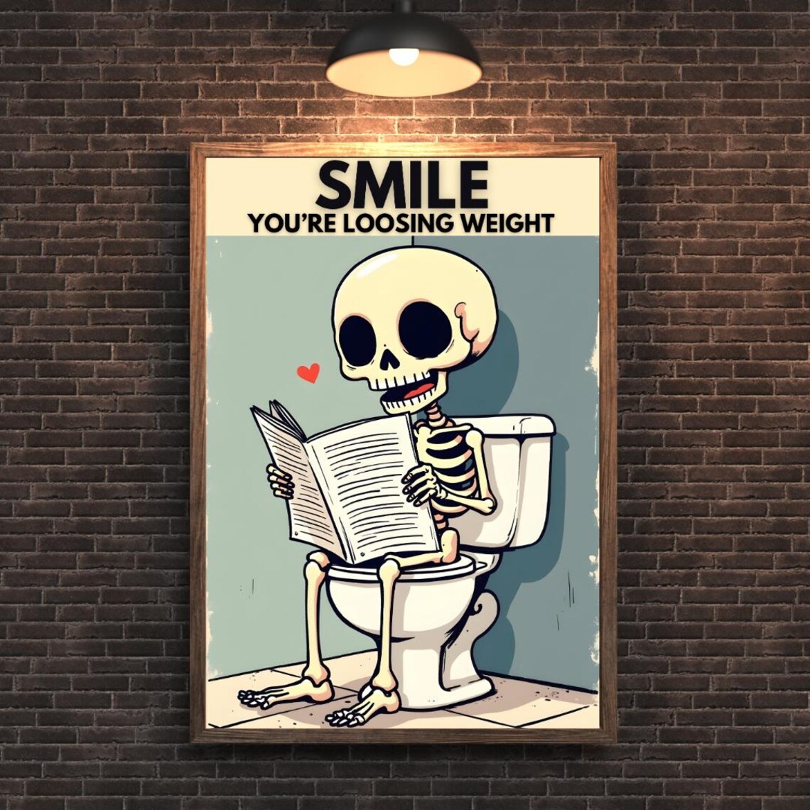 Funny Skeleton Bathroom Wall Art, Humorous Decor - Image 5